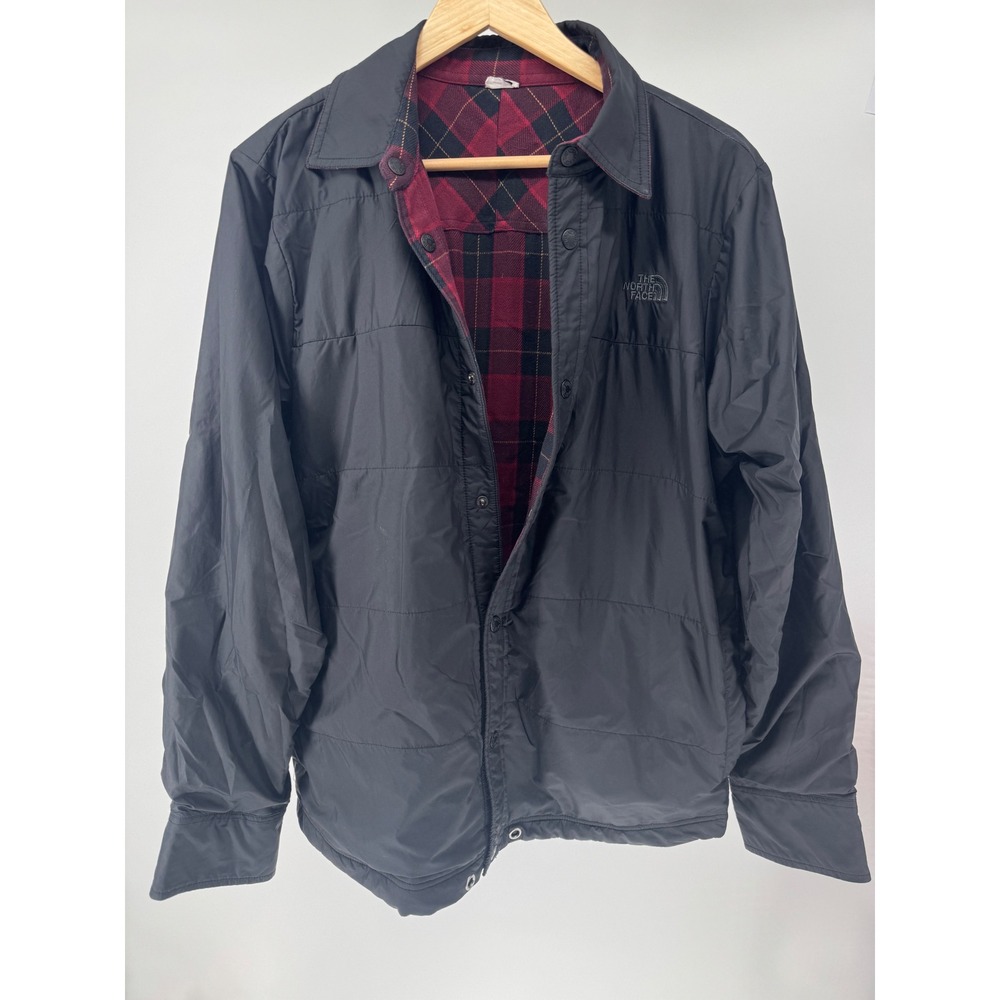 The North Face Jacket Men's M Black Fort Point Flannel Snap Reversible Shacket
